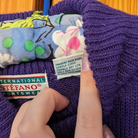 LAST DROP B4 DONATE VTG 80s Stèfano International SportswearPurple Sweater M - Picture 5 of 8